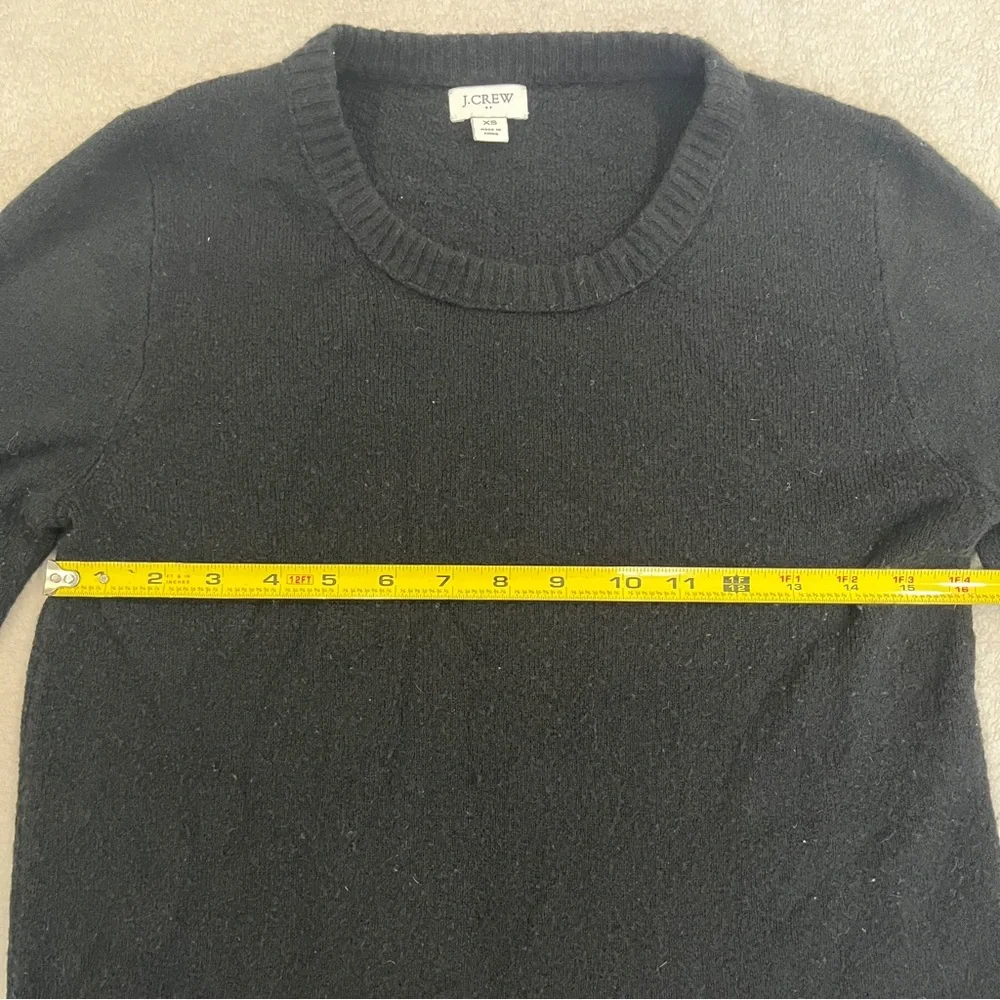 J. CREW Womens XS Crewneck Black Wool Blend Sweater Classic